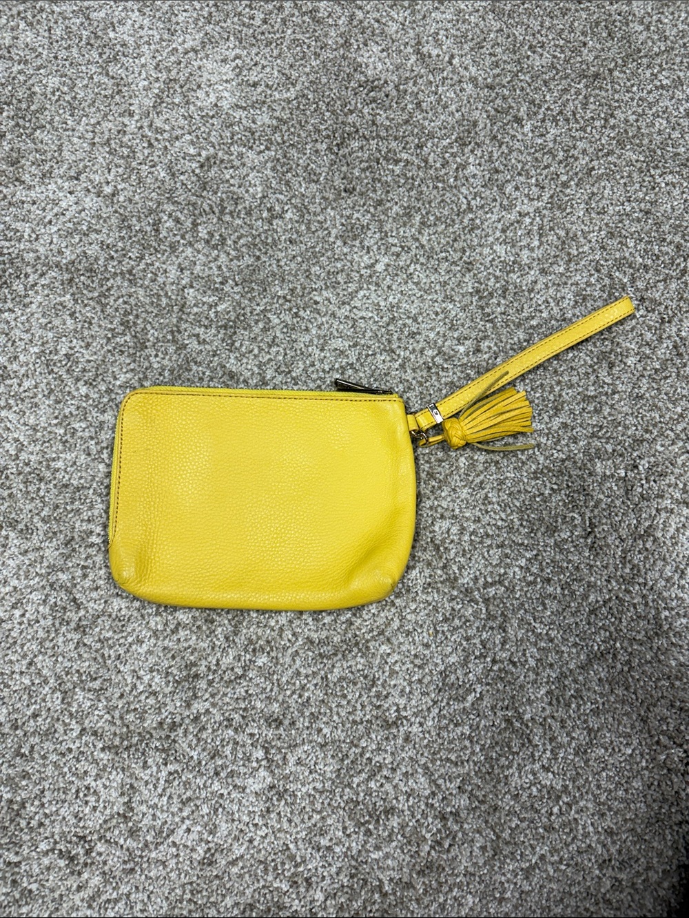 Talbots leather yellow wristlet
